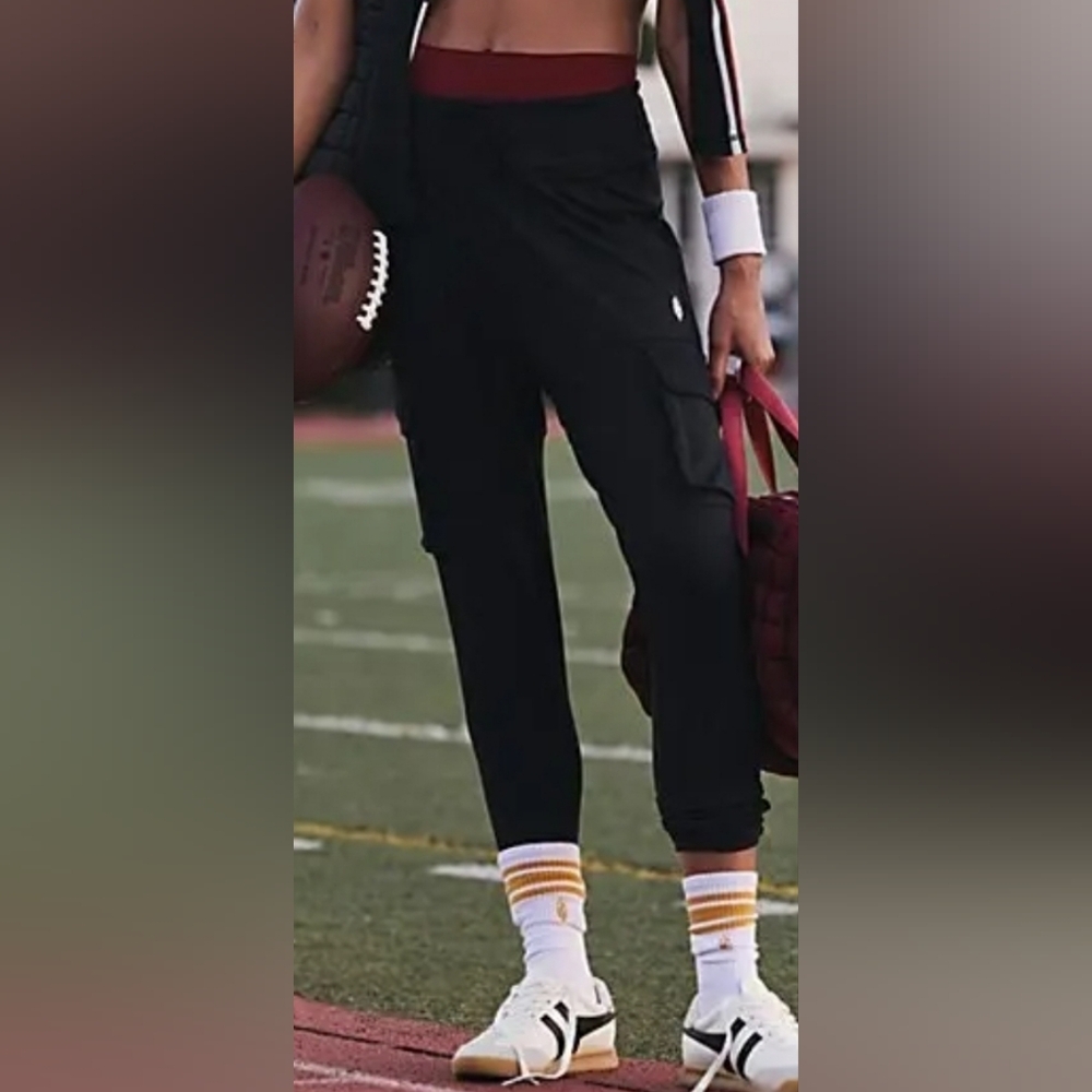 Free People Black Cargo Joggers